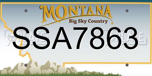 SSA7863 Montana License Plate