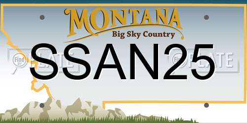 SSAN25 Montana License Plate