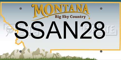 SSAN28 Montana License Plate