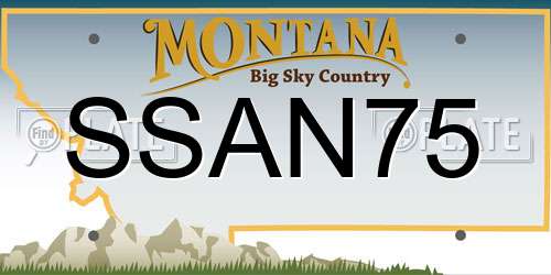 SSAN75 Montana License Plate