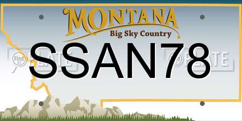 SSAN78 Montana License Plate