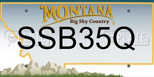 SSB35Q Montana License Plate