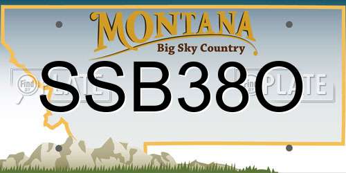 SSB38O Montana License Plate