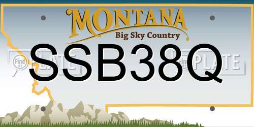 SSB38Q Montana License Plate