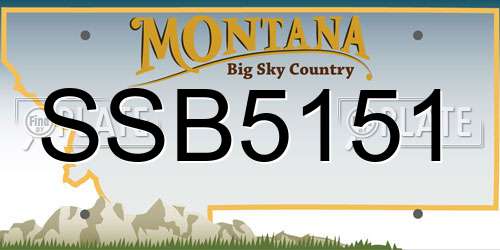 SSB5151 Montana License Plate