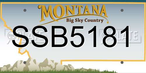 SSB5181 Montana License Plate