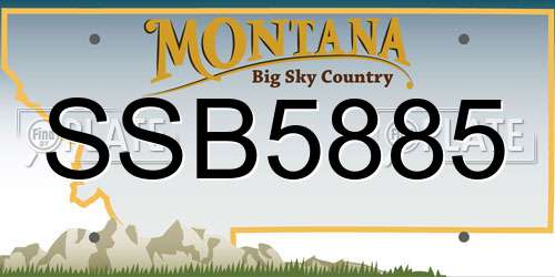 SSB5885 Montana License Plate