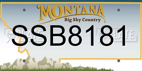 SSB8181 Montana License Plate