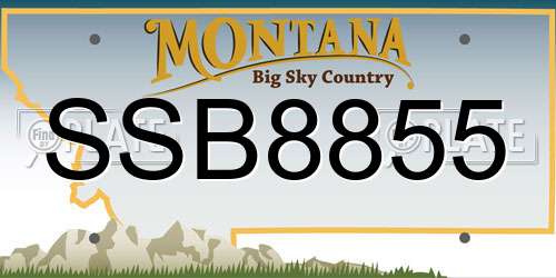 SSB8855 Montana License Plate