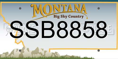 SSB8858 Montana License Plate