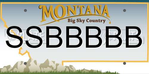 SSBBBBB Montana License Plate