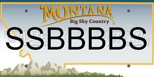 SSBBBBS Montana License Plate