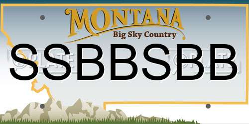 SSBBSBB Montana License Plate