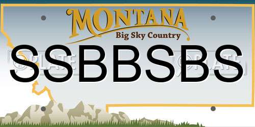 SSBBSBS Montana License Plate