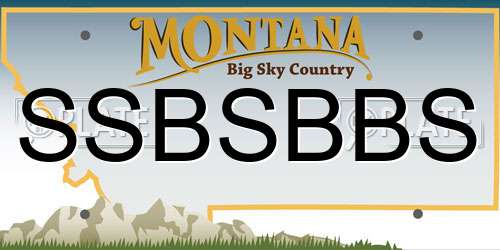 SSBSBBS Montana License Plate