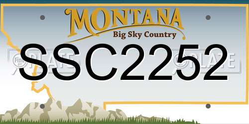 SSC2252 Montana License Plate