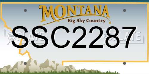 SSC2287 Montana License Plate