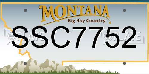 SSC7752 Montana License Plate