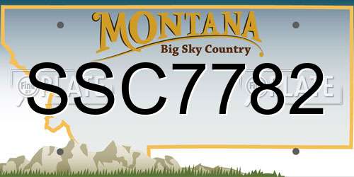 SSC7782 Montana License Plate