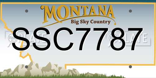 SSC7787 Montana License Plate