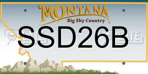 SSD26B Montana License Plate