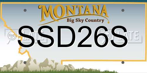 SSD26S Montana License Plate