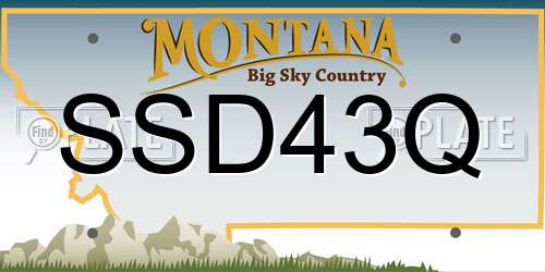 SSD43Q Montana License Plate