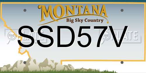 SSD57V Montana License Plate