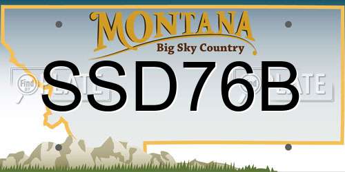 SSD76B Montana License Plate