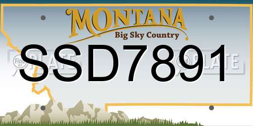 SSD7891 Montana License Plate