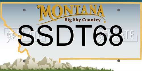 SSDT68 Montana License Plate