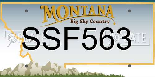SSF563 Montana License Plate