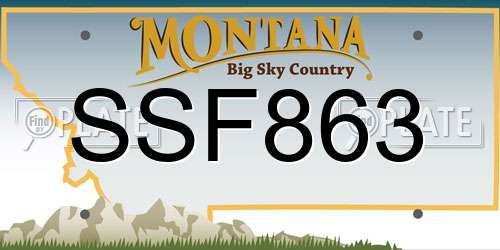 SSF863 Montana License Plate