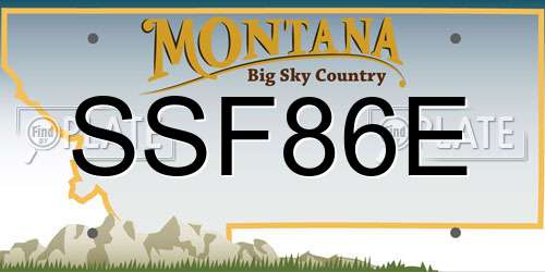 SSF86E Montana License Plate