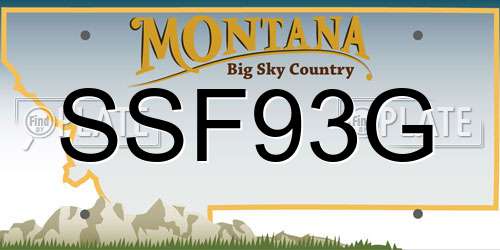 SSF93G Montana License Plate