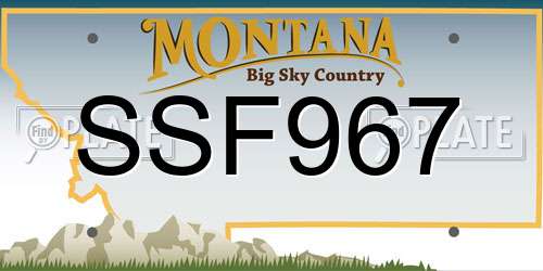 SSF967 Montana License Plate