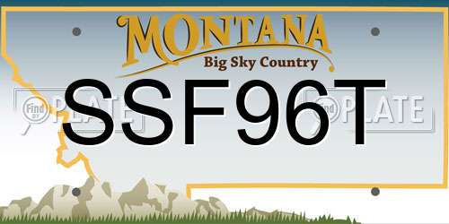 SSF96T Montana License Plate