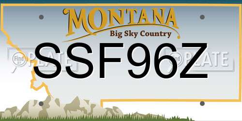 SSF96Z Montana License Plate