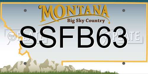 SSFB63 Montana License Plate