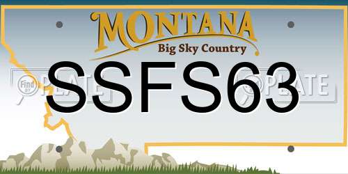 SSFS63 Montana License Plate