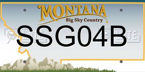 SSG04B Montana License Plate