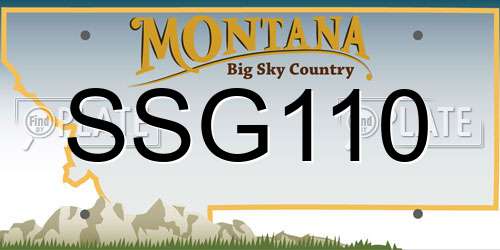 SSG110 Montana License Plate