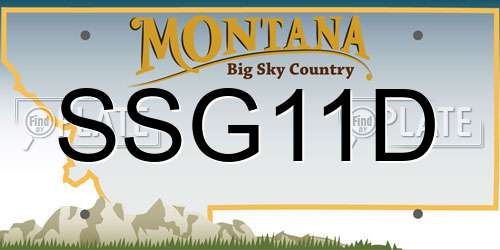 SSG11D Montana License Plate
