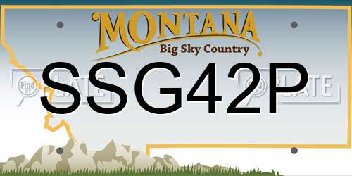 SSG42P Montana License Plate