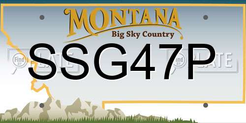SSG47P Montana License Plate