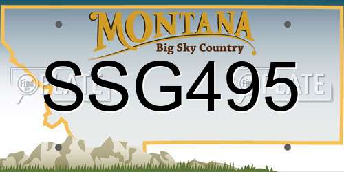 SSG495 Montana License Plate