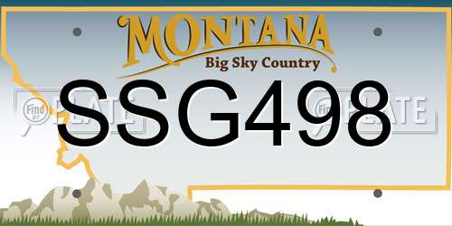 SSG498 Montana License Plate