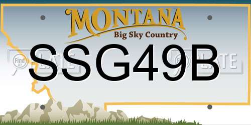 SSG49B Montana License Plate