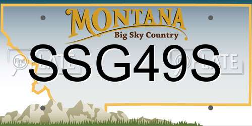 SSG49S Montana License Plate