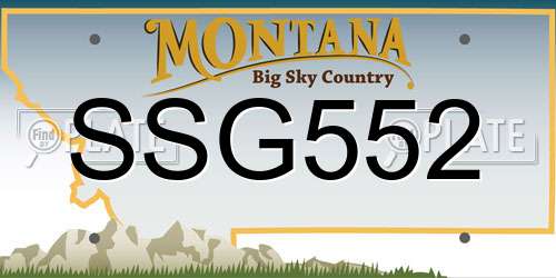 SSG552 Montana License Plate